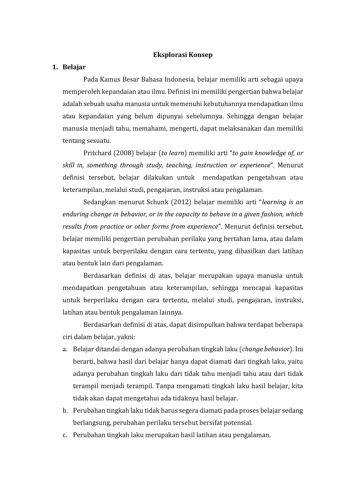 EK Teori Belajar - Eksplorasi Konsep Belajar Pada Kamus Besar Bahasa ...