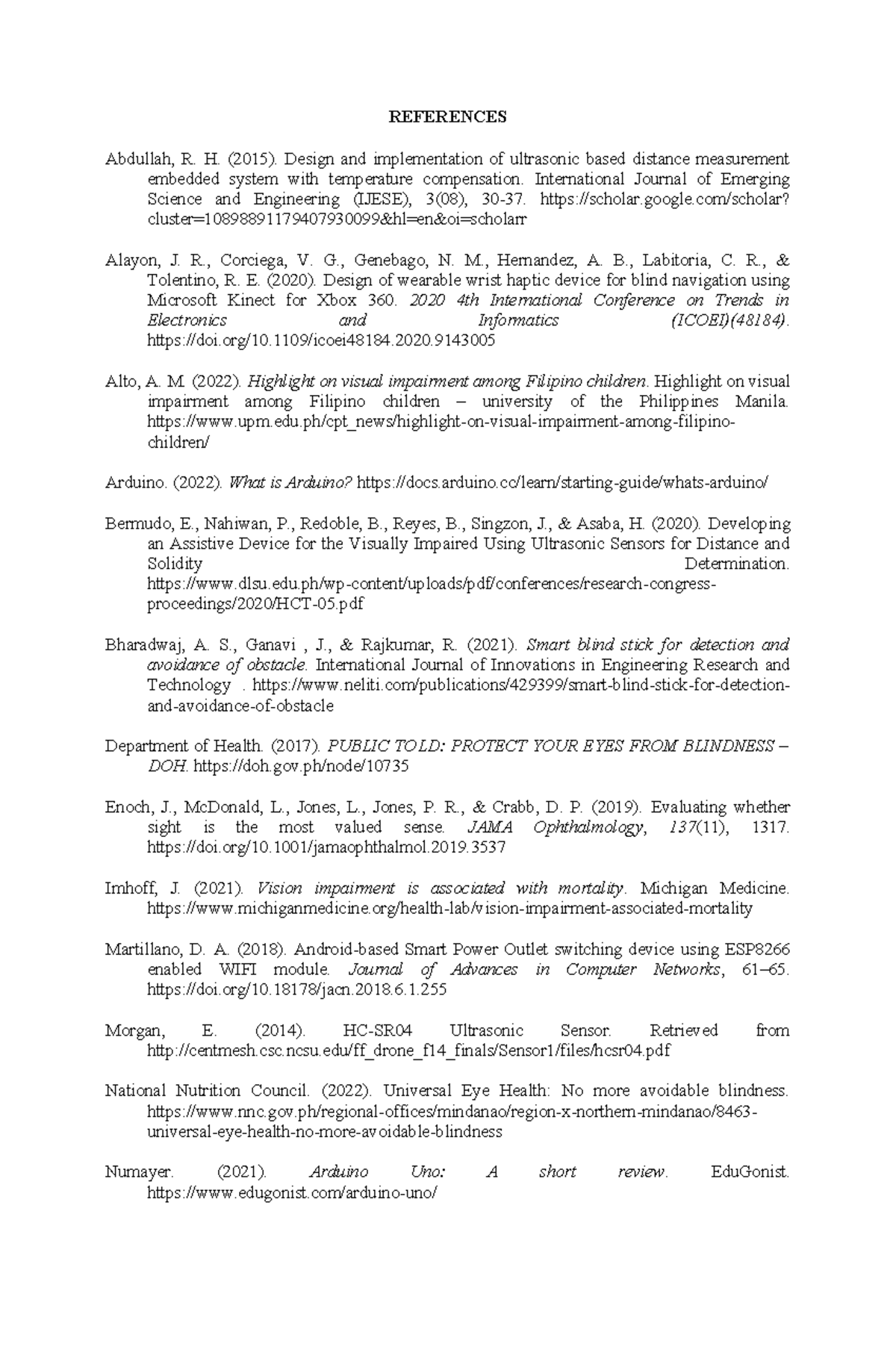Sample of References - REFERENCES Abdullah, R. H. (2015). Design and ...