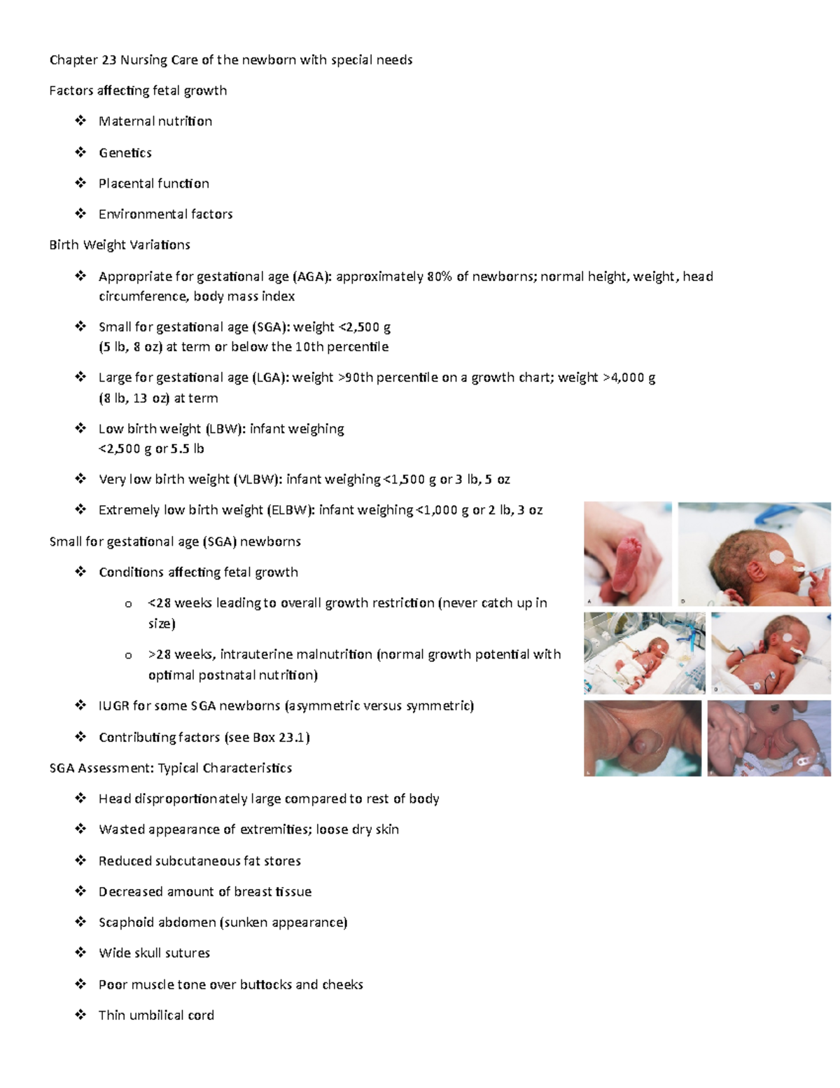 Exam 4 Chapter 23 Nursing Care of the newborn with special needs OB