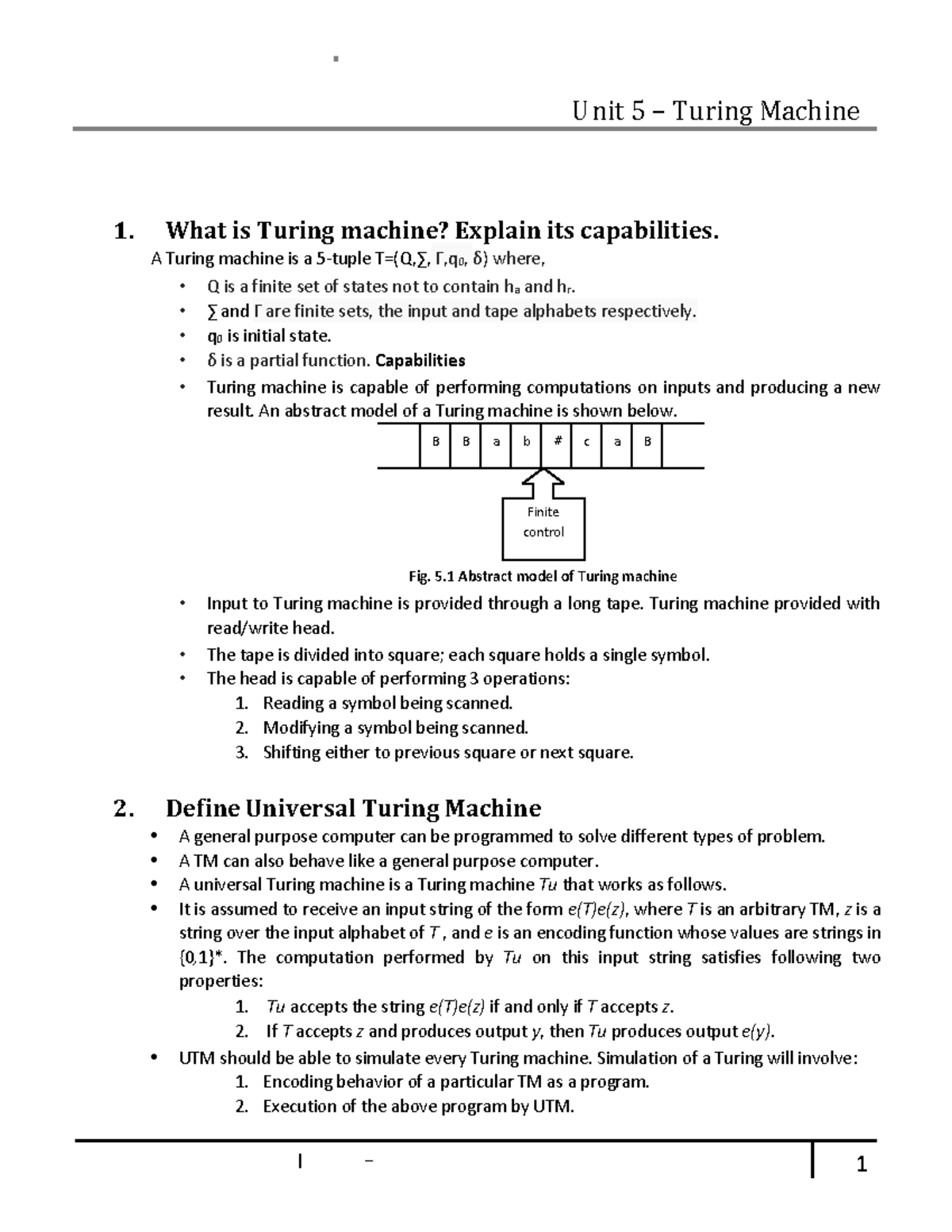 Turing Machine Topics include regular and contextfree languages