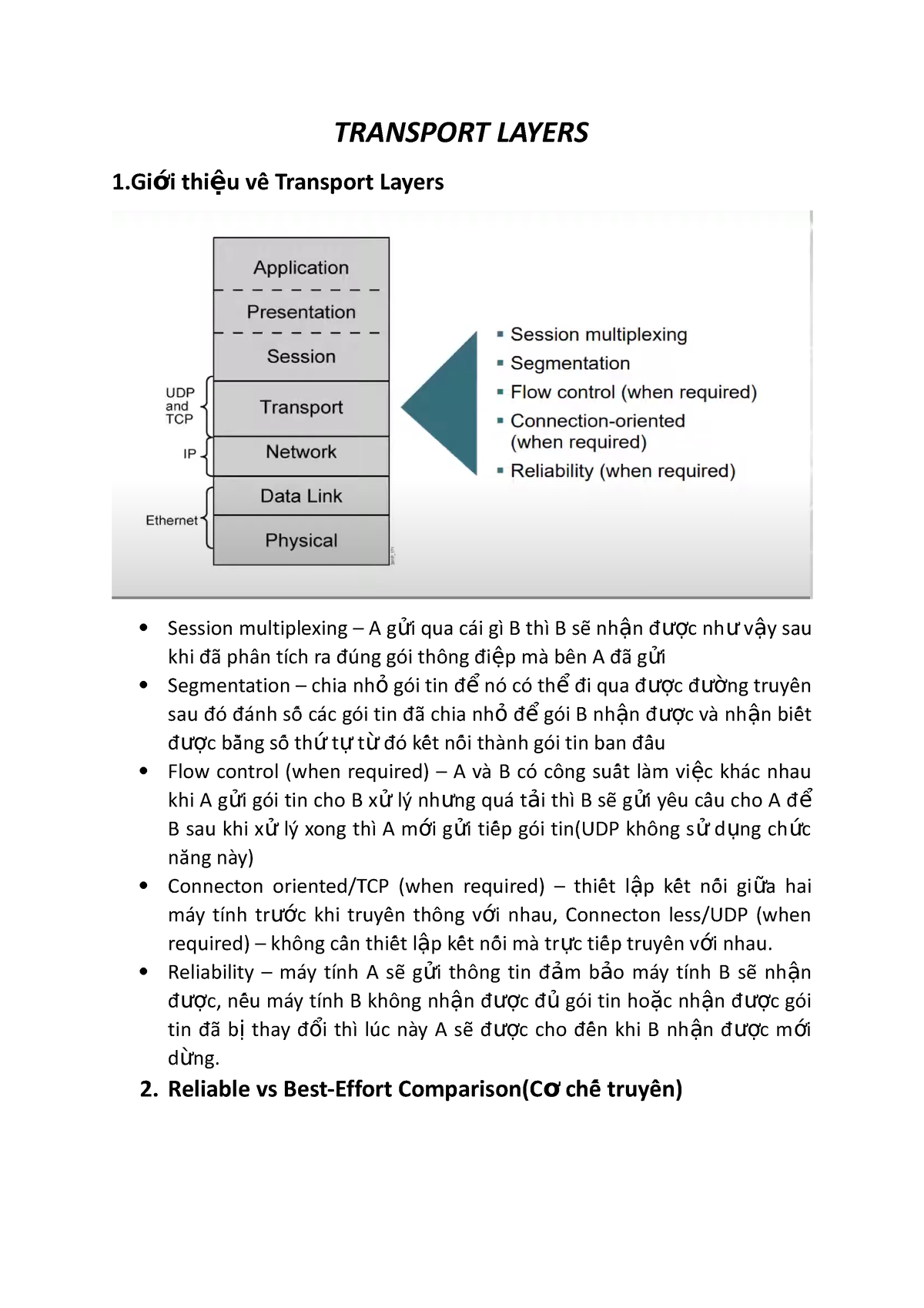 BÀI 3. Transport Layers - TRANSPORT LAYERS 1 ới Thi U Vềề Transport ...