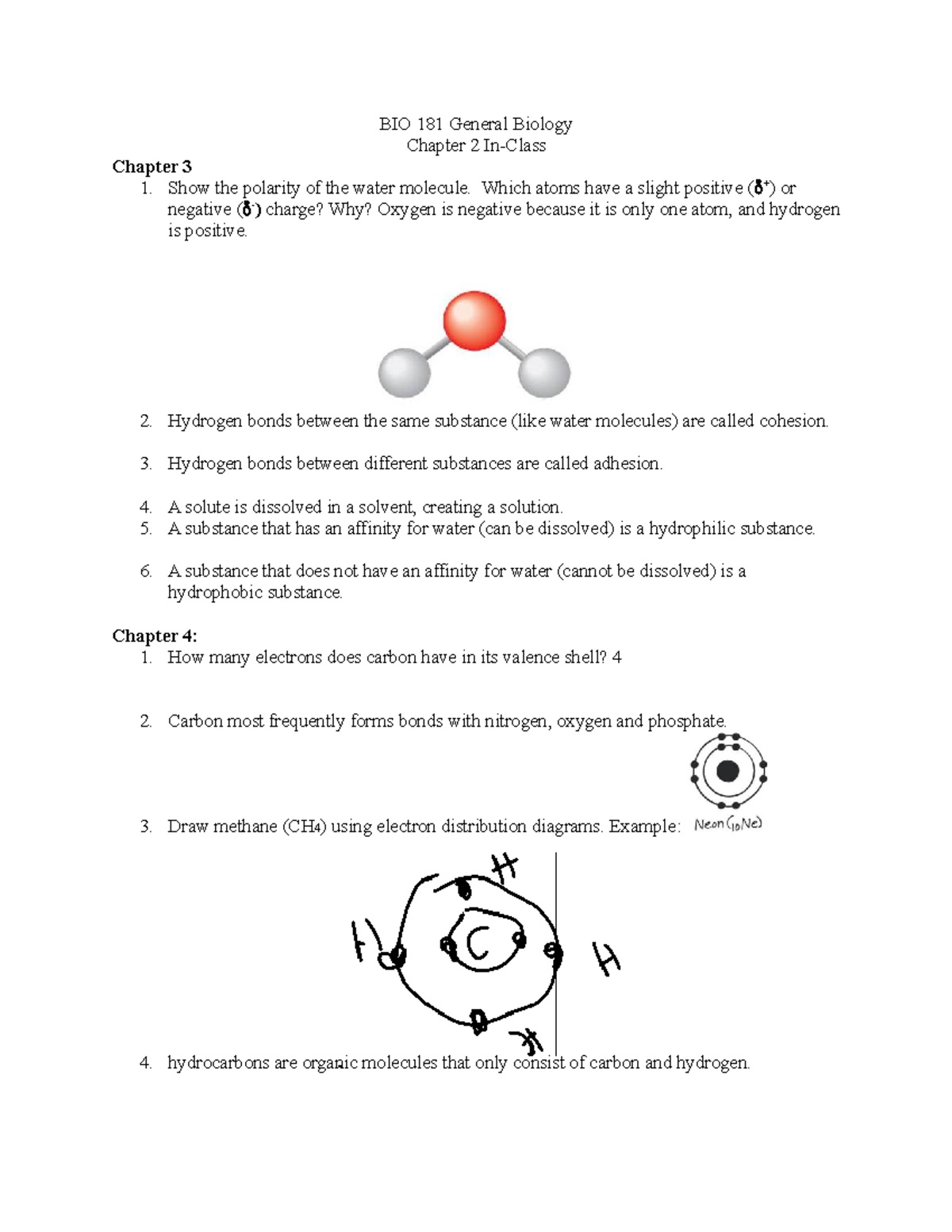 Week 2 homework p1 - week 2 hw - BIO 181 General Biology Chapter 2 In ...