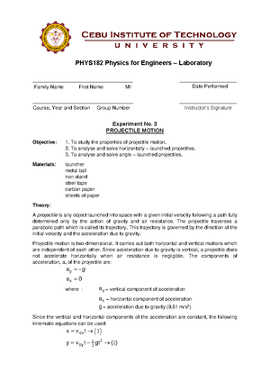 Motion in One Dimension Notes - MOTION IN ONE DIMENSION Physics This ...