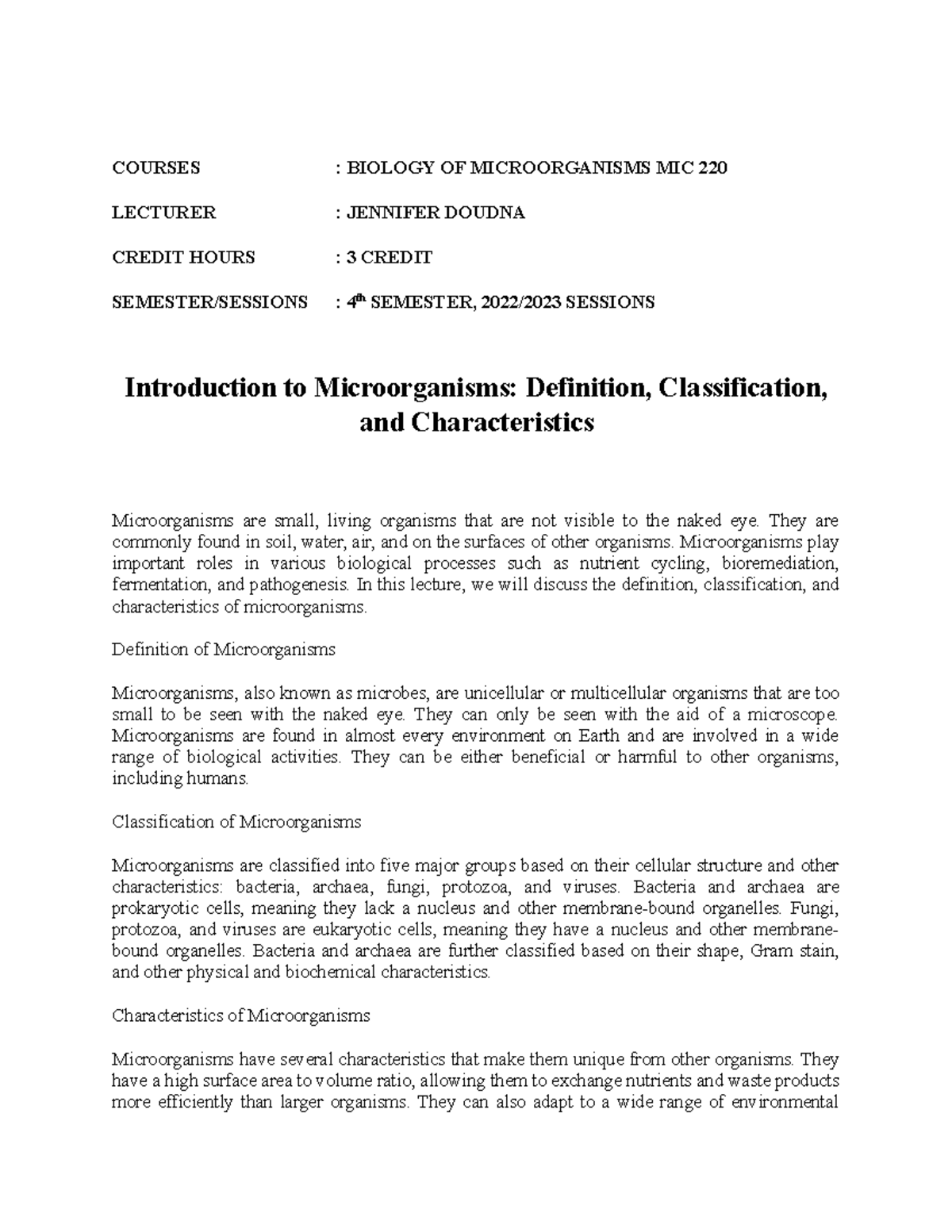 Microorganisms Definition, Classification, and Characteristics ...