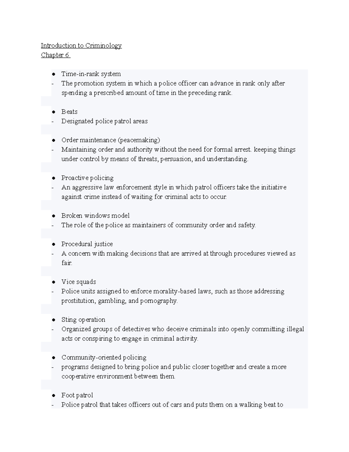 Introduction to Criminology Chapter 6 - Beats Designated police patrol ...
