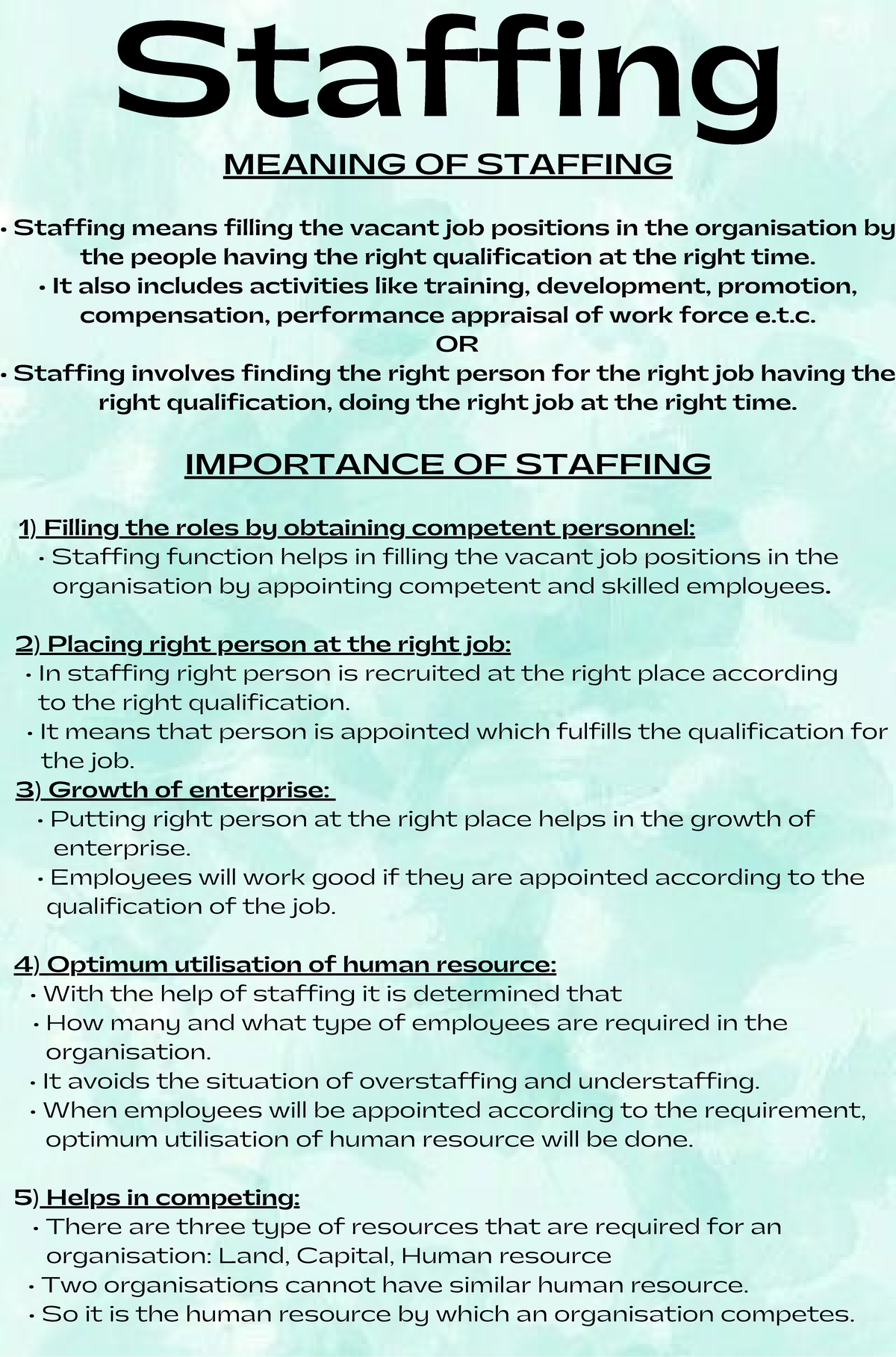 Staffing Notes For Session 23-24 - Staffing MEANING OF STAFFING ...