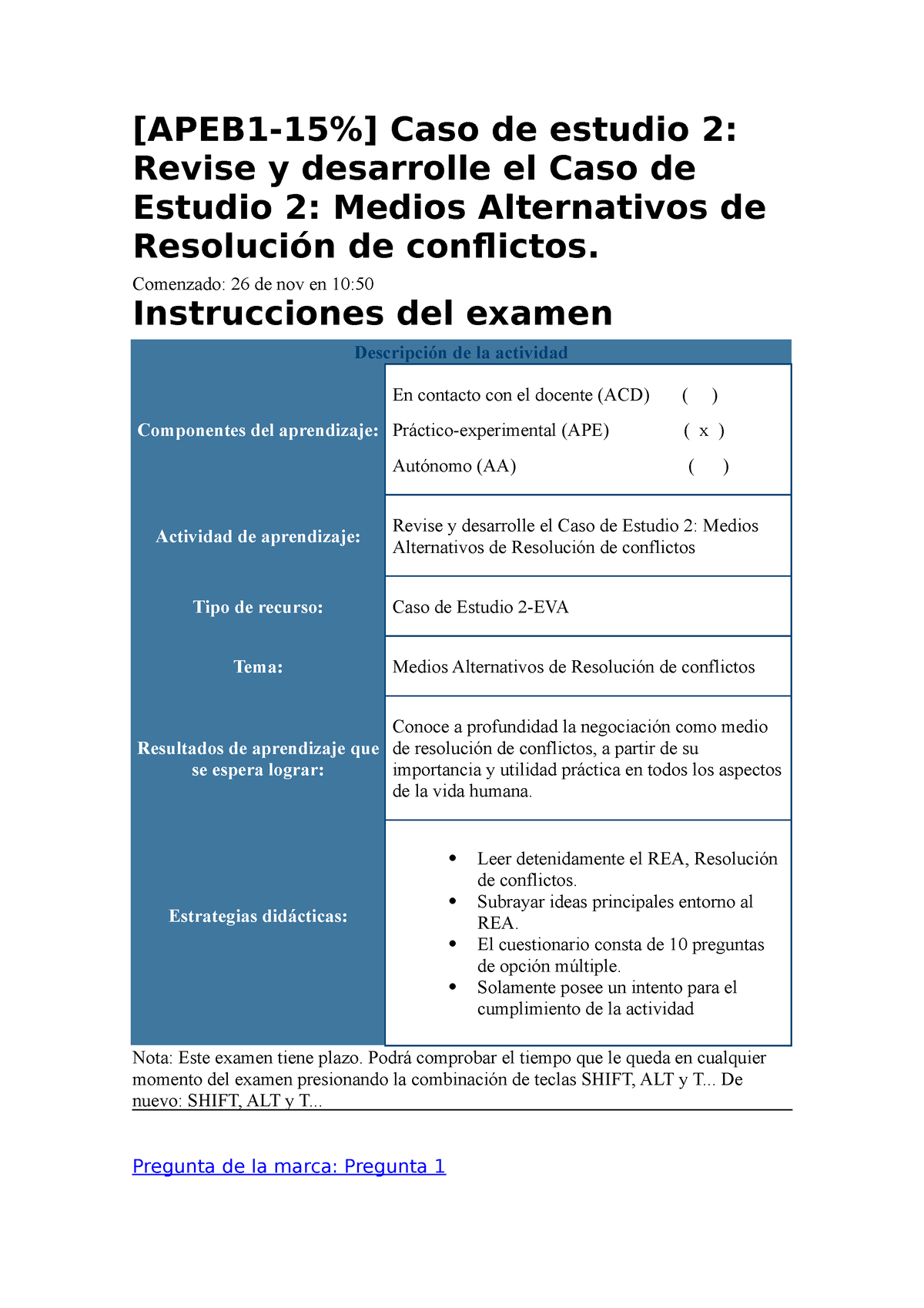 Caso 2 Mediacion - [APEB1-15%] Caso De Estudio 2: Revise Y Desarrolle ...