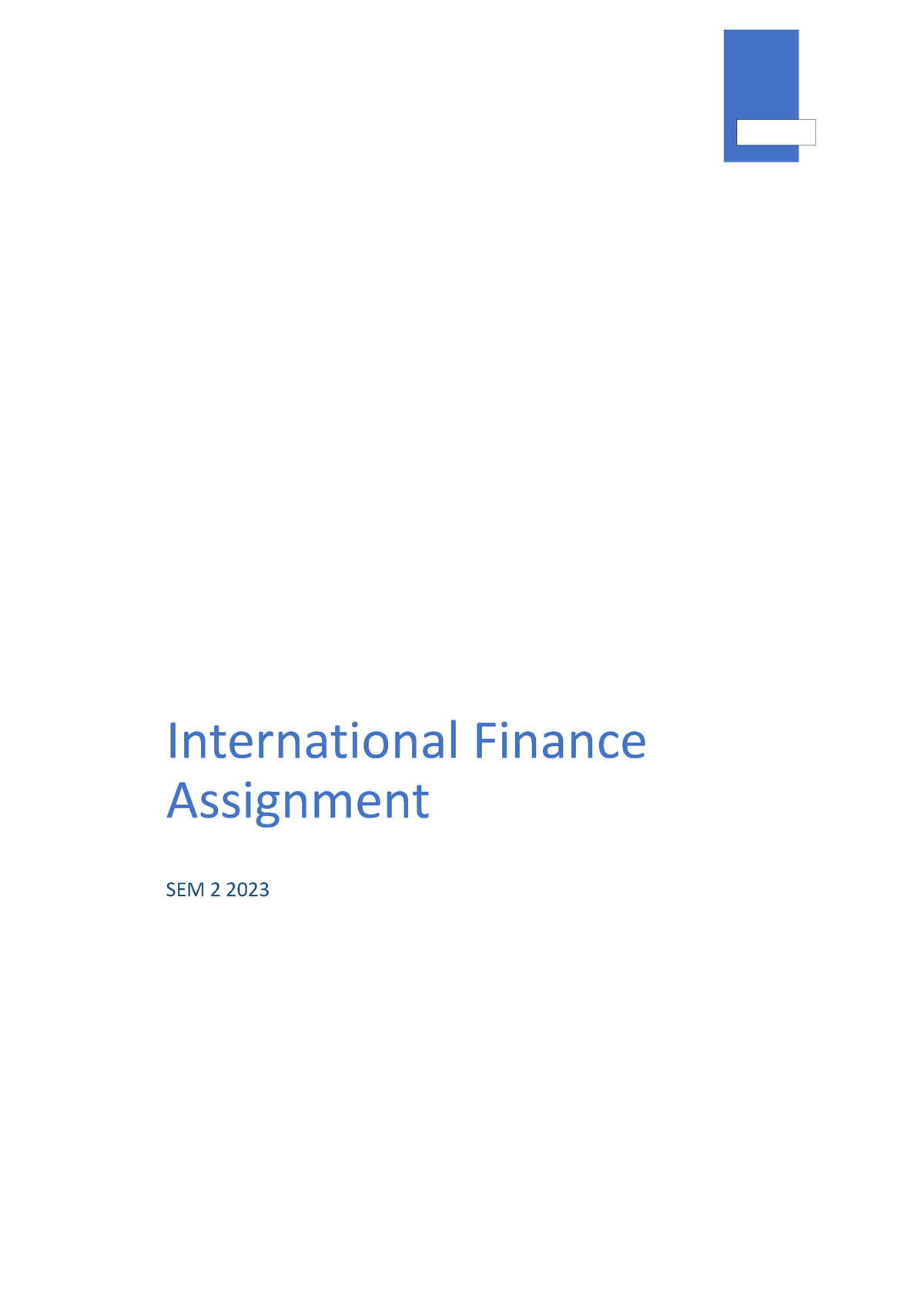 international finance assignment 3