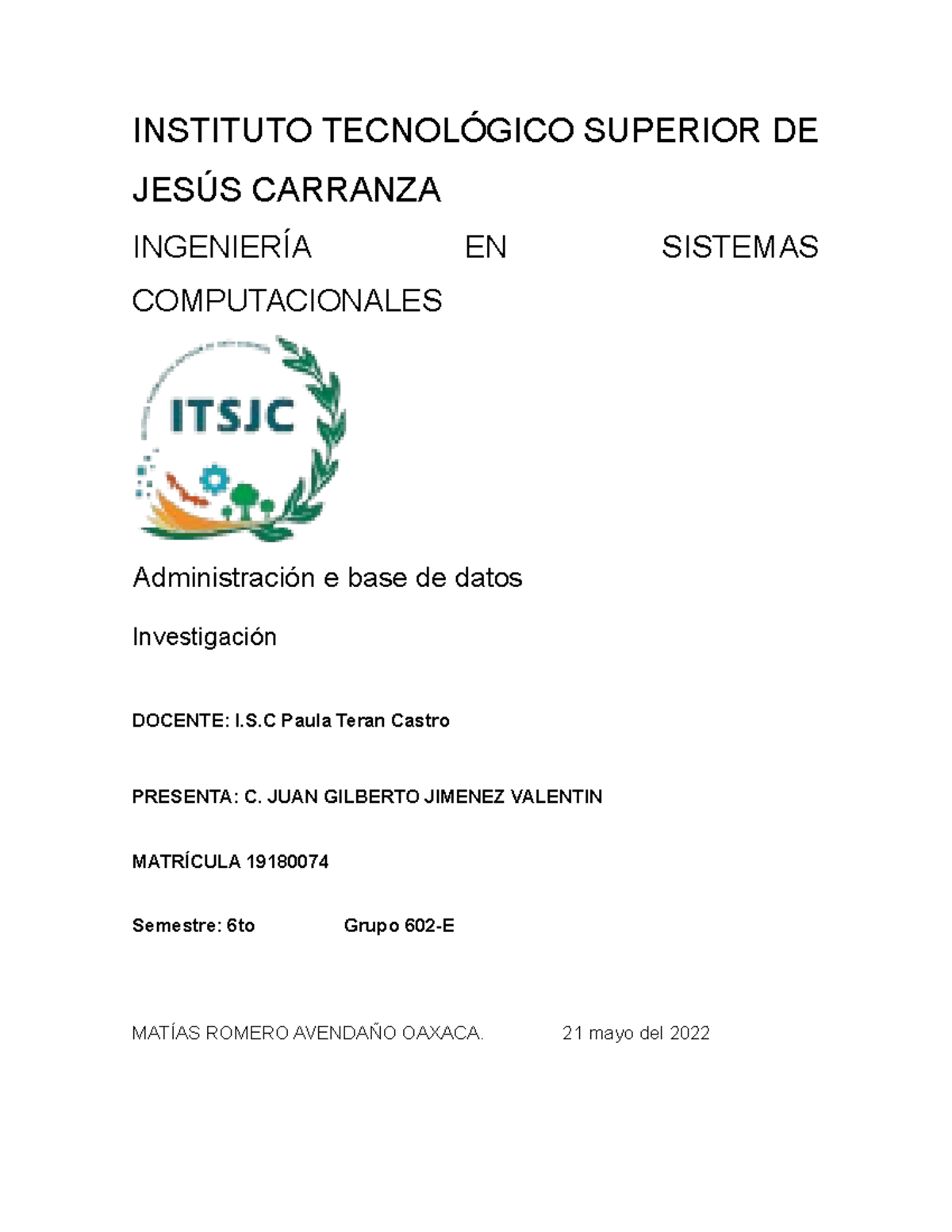 Cotrol Iliotecario Jdjdsk Instituto TecnolÓgico Superior De JesÚs Carranza IngenierÍa En 8540