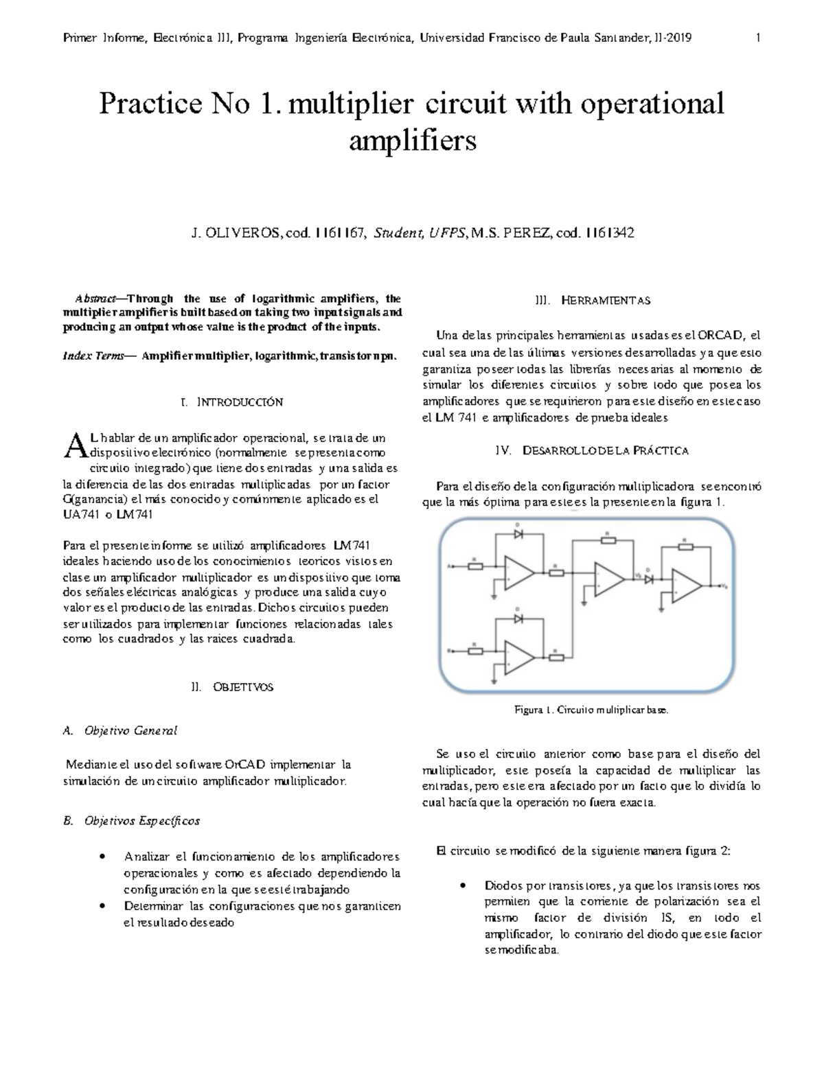 Multiplicador En Opamp Electronica 3 Studocu