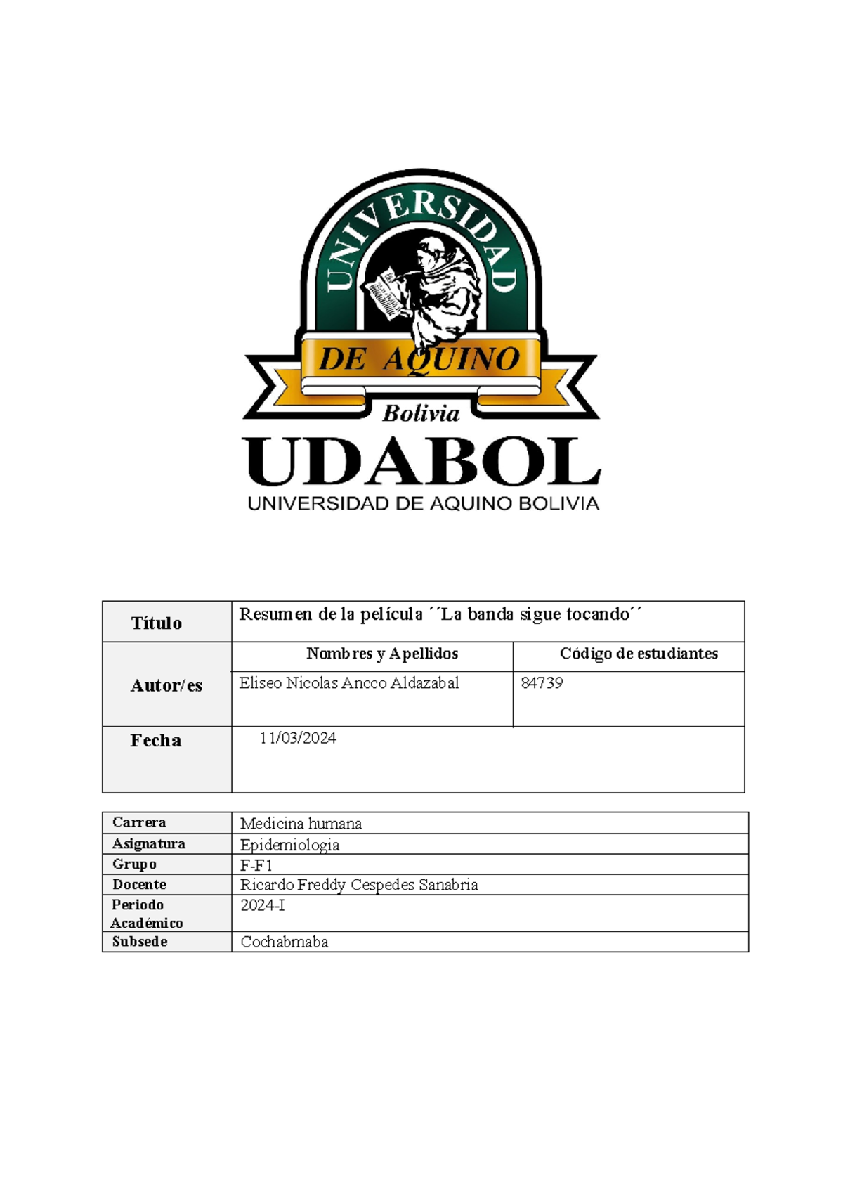 Resumen de la película Título Resumen de la película ́ ́La banda