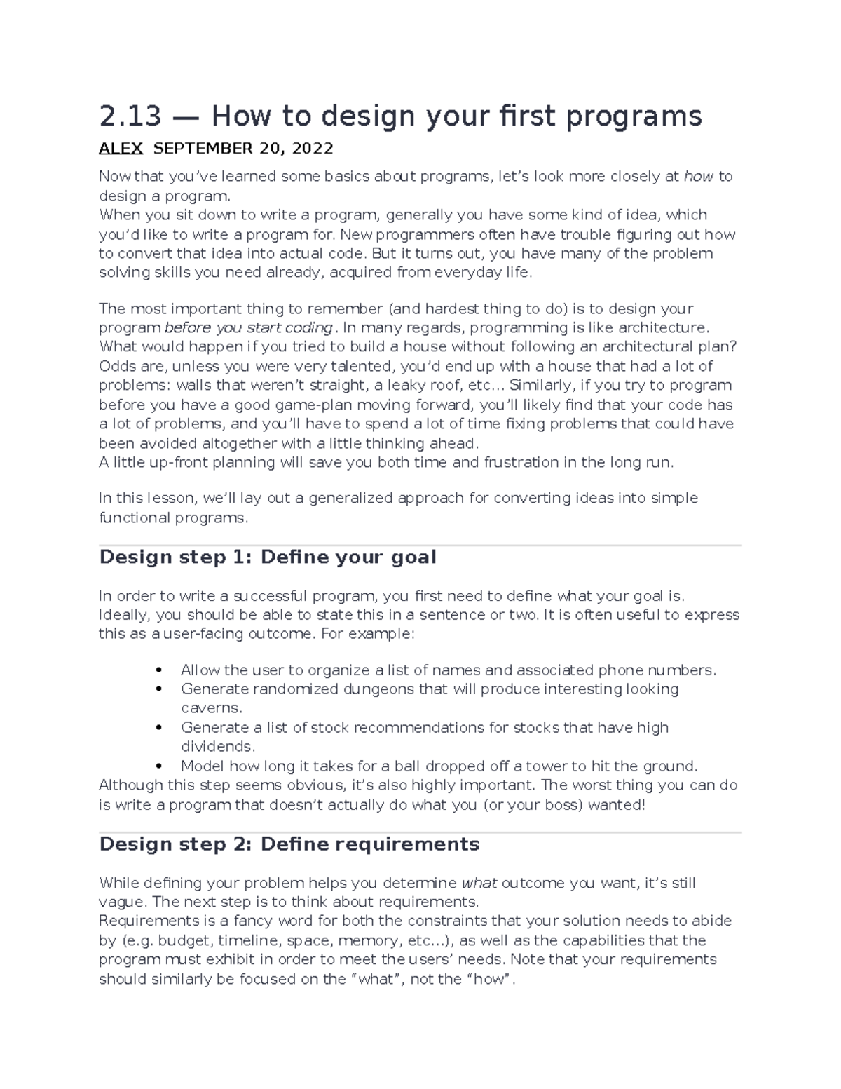 How to design your program - 2 — How to design your first programs ALEX ...