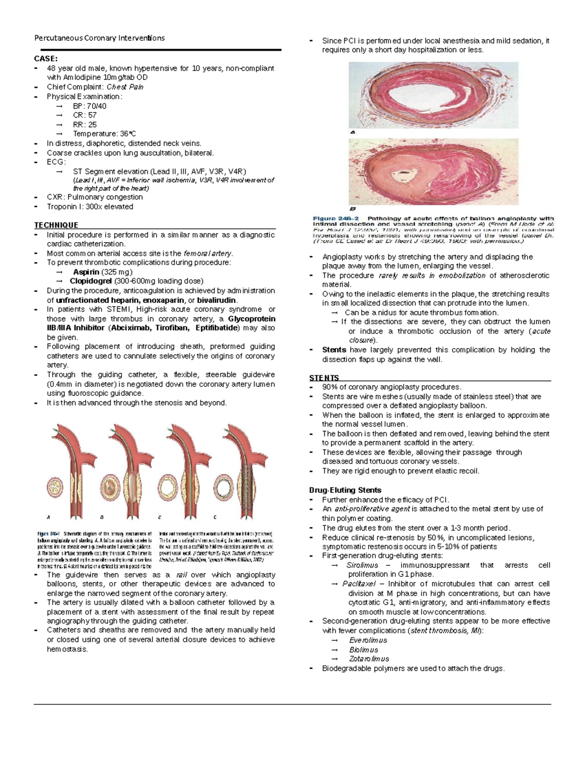 IM3A Cardio - Percutaneous Coronary Interventions - Percutaneous ...