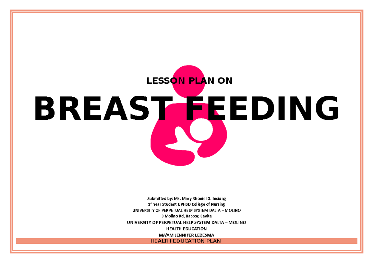 Inciong teaching plan Nursing Activities for community health nursing