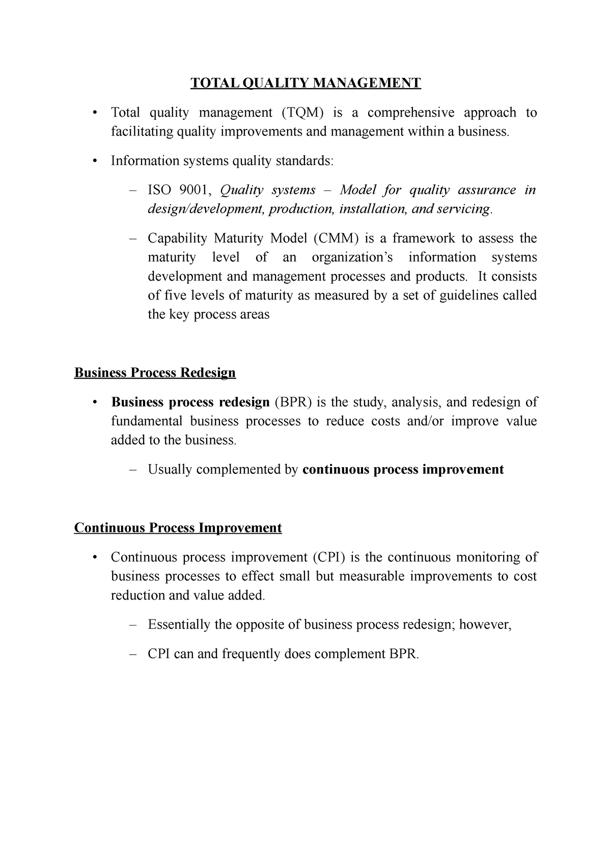 dissertation on total quality management