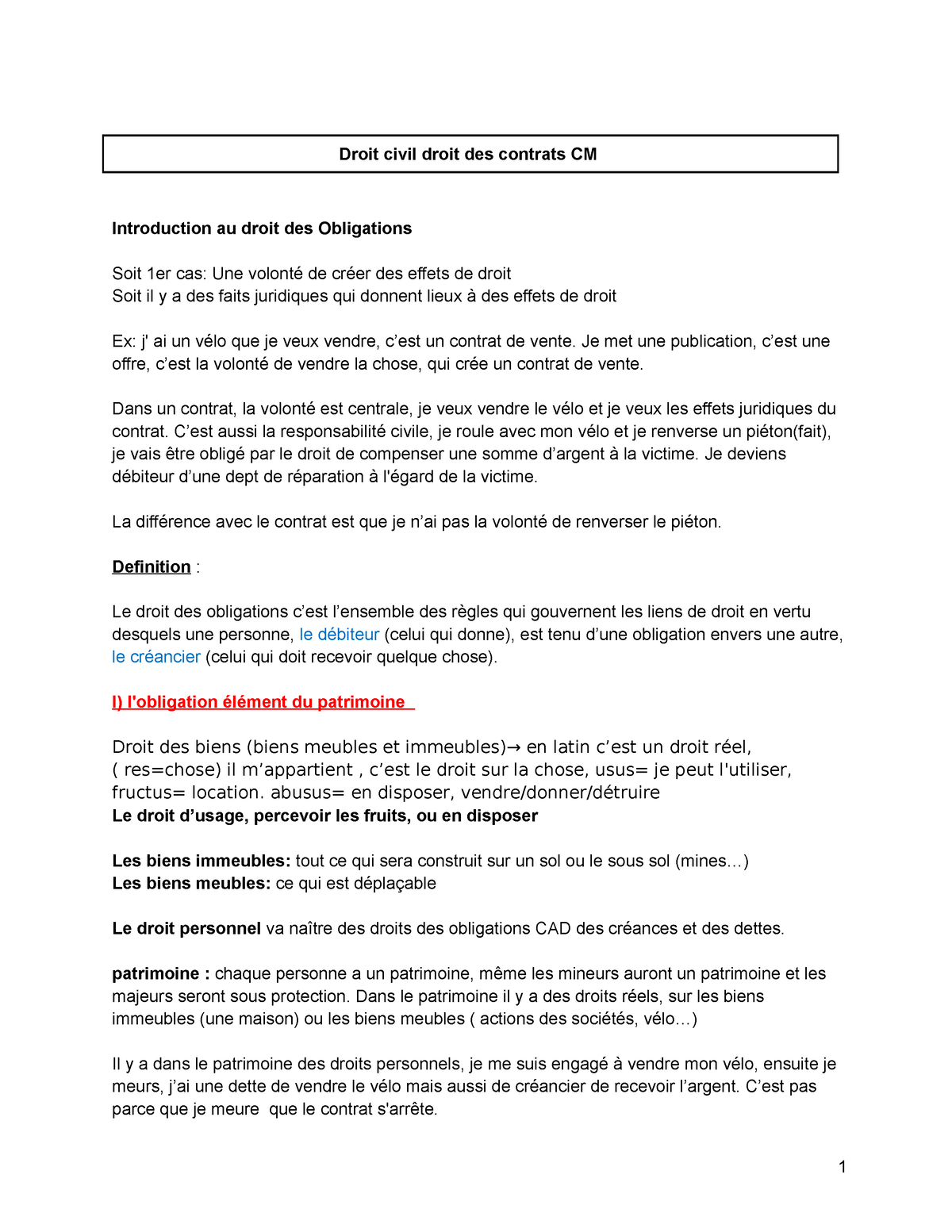 Droit Civil DES Contrats-2 - Droit Civil Droit Des Contrats CM ...