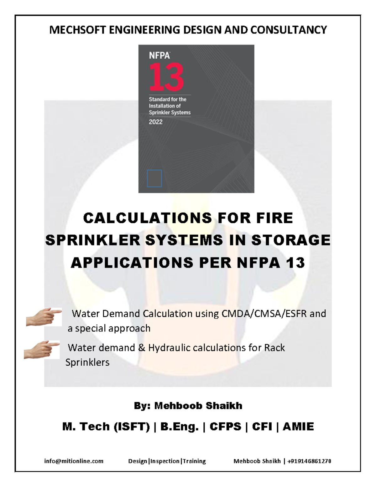 NFPA 13 Storage Sprinklers Calculations CALCULATIONS FOR FIRE