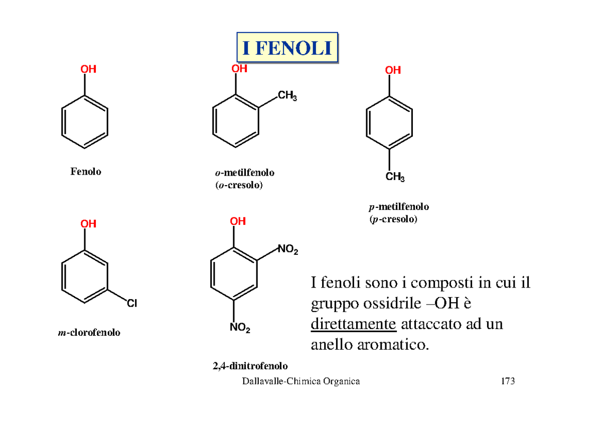 Fenoli Chim Organica I FENOLI OH OH OH CH3 Fenolo O metilfenolo o 