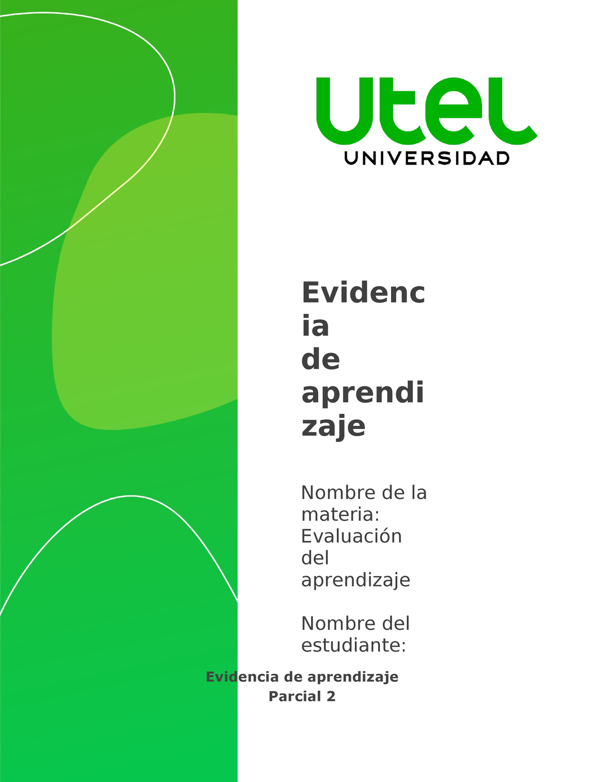 Evaluación Del Aprendizaje Parcial 2 P - Evidencia De Aprendizaje ...