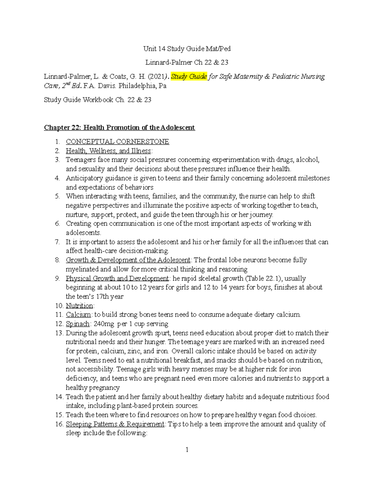 Unit+14+Study+Guide+Mat - Unit 14 Study Guide Mat/Ped Linnard-Palmer Ch ...