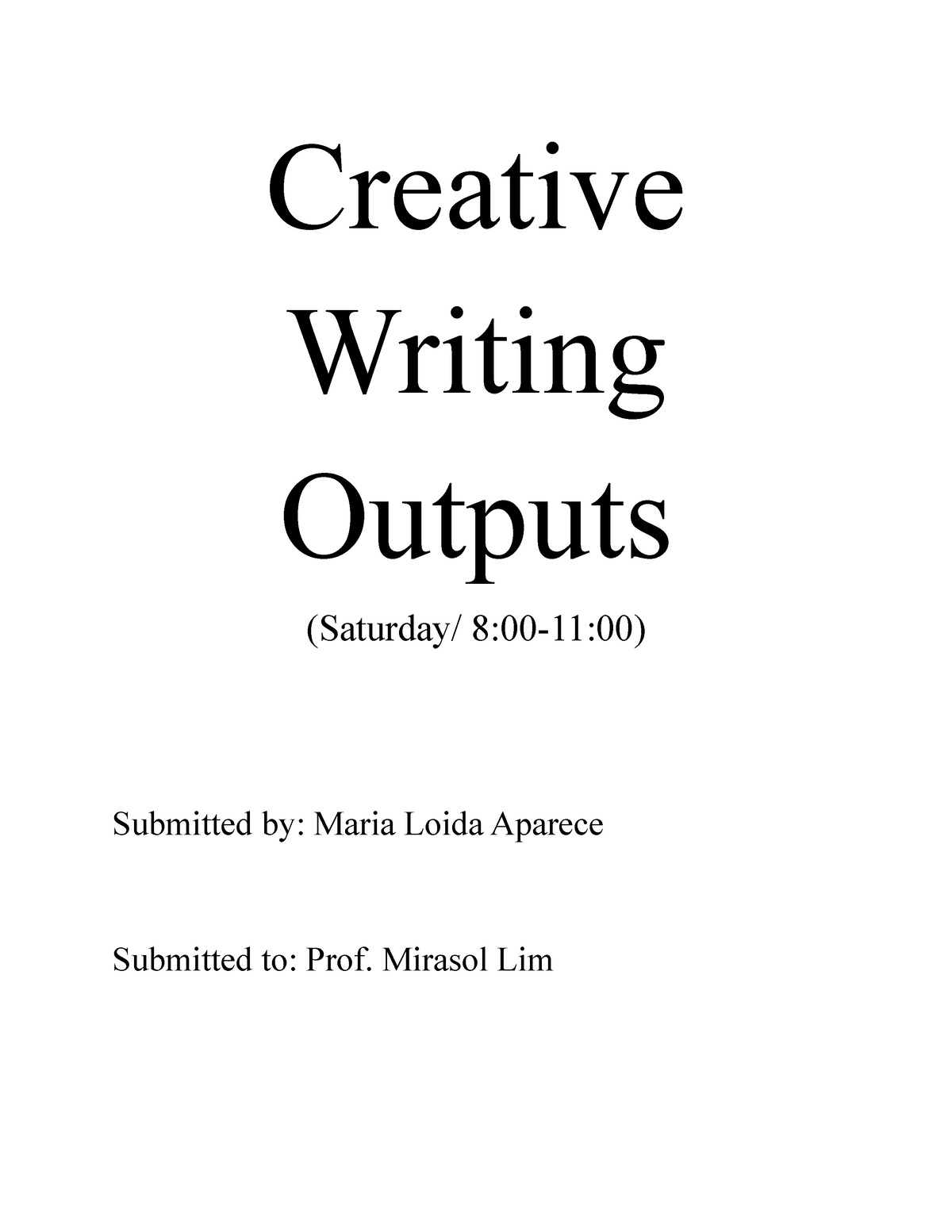 example of creative writing output