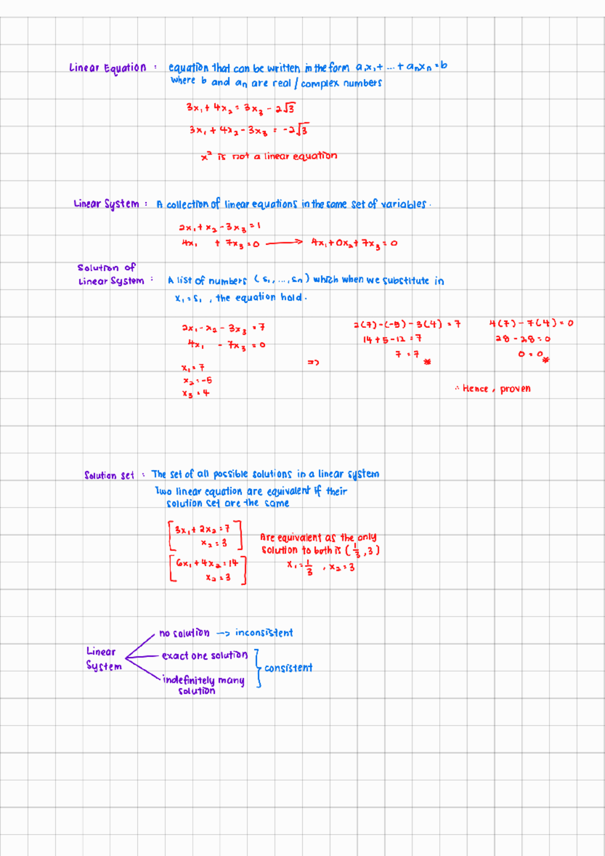 Week 1 240729 155323 - Week 1 lecture notes - Linear Equation ...