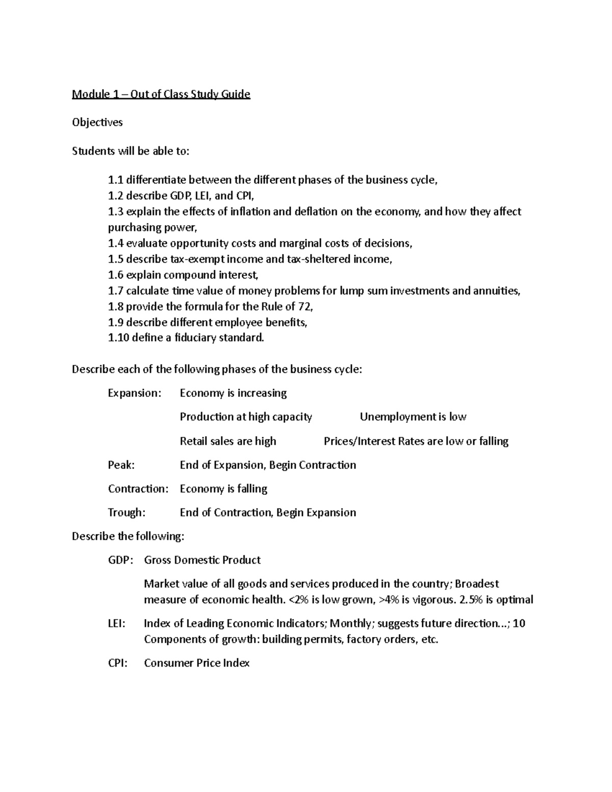 1.2 Module 1-3 - Notes and Quiz - Module 1 – Out of Class Study Guide ...