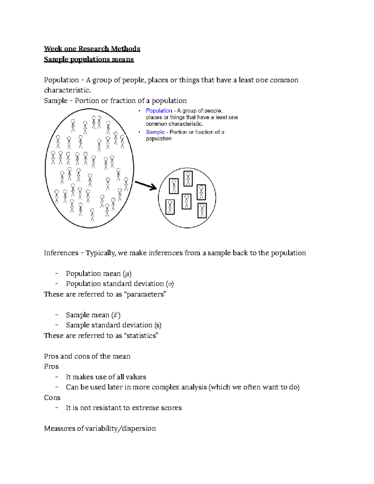 MSc SC W1 Research Methods - Week one Research Methods Sample ...