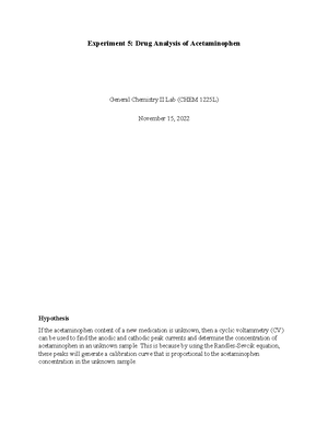 Post lab experiment 1 - Post Lab- Experiment 1 Intermolecular Forces ...
