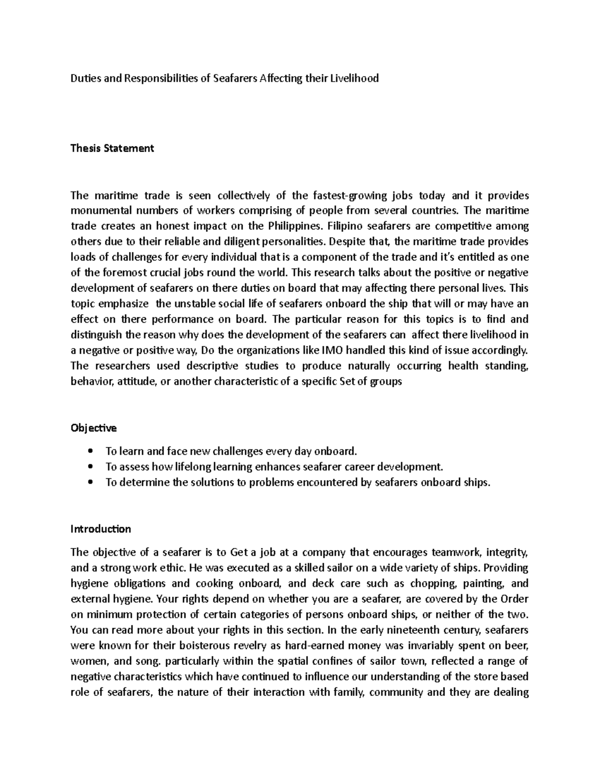 Team-Brazil Activity-2 - Duties and Responsibilities of Seafarers ...