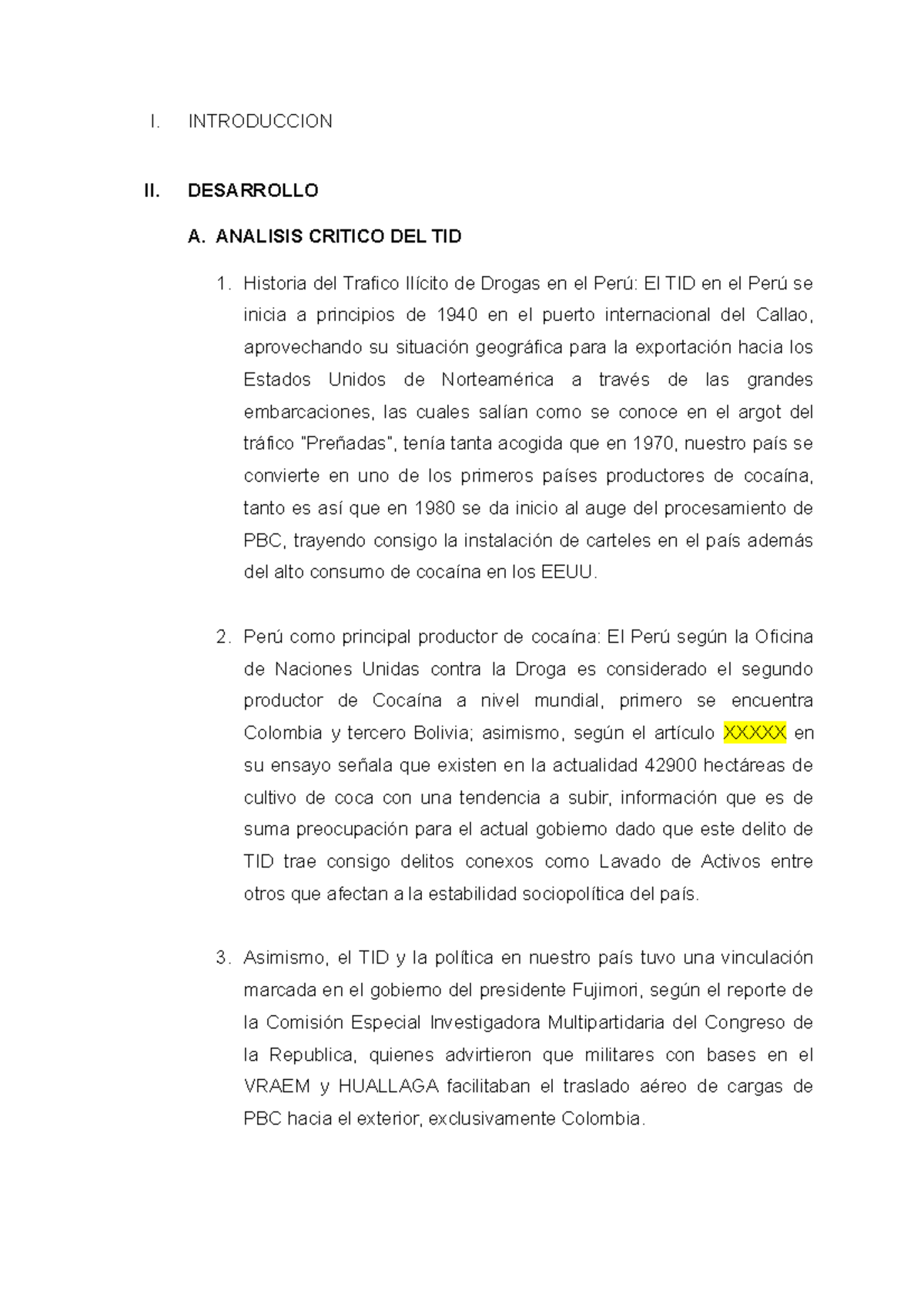 Innforme DE TID EN EL PERU UCV - I. INTRODUCCION II. DESARROLLO A ...
