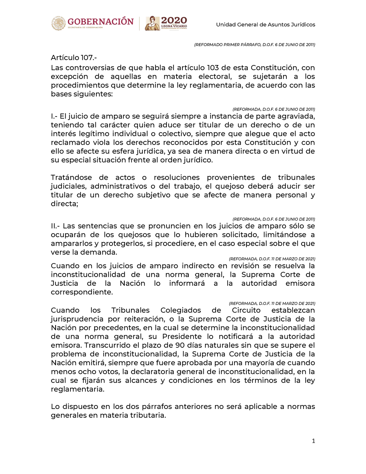 107 - amapro - (REFORMADO PRIMER PÁRRAFO, D.O. 6 DE JUNIO DE 2011 ...