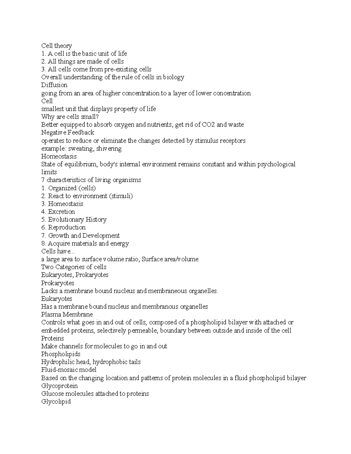 BSC 2023 - BSC 2023 - Cell theory A cell is the basic unit of life All ...