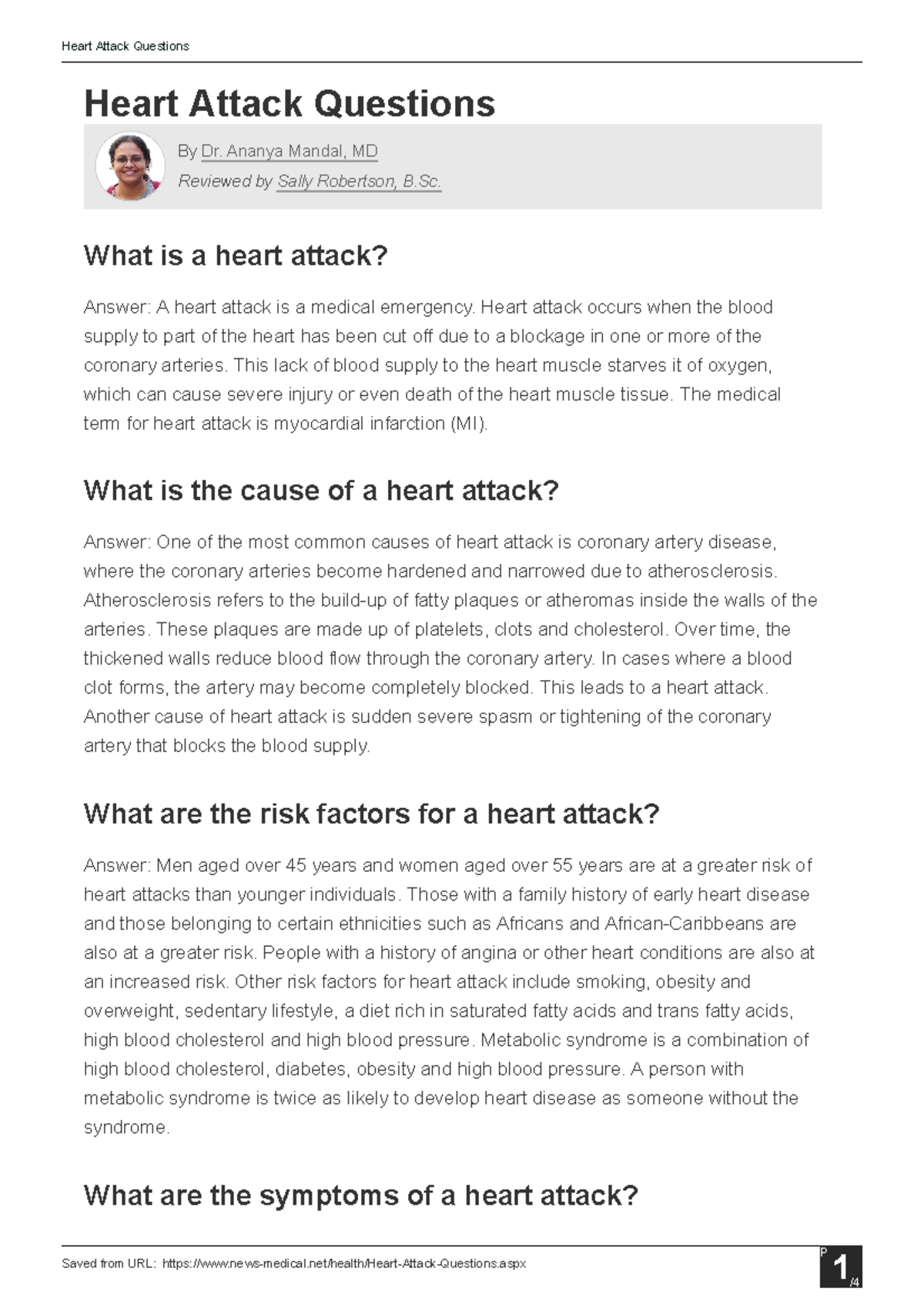 heart attack essay example