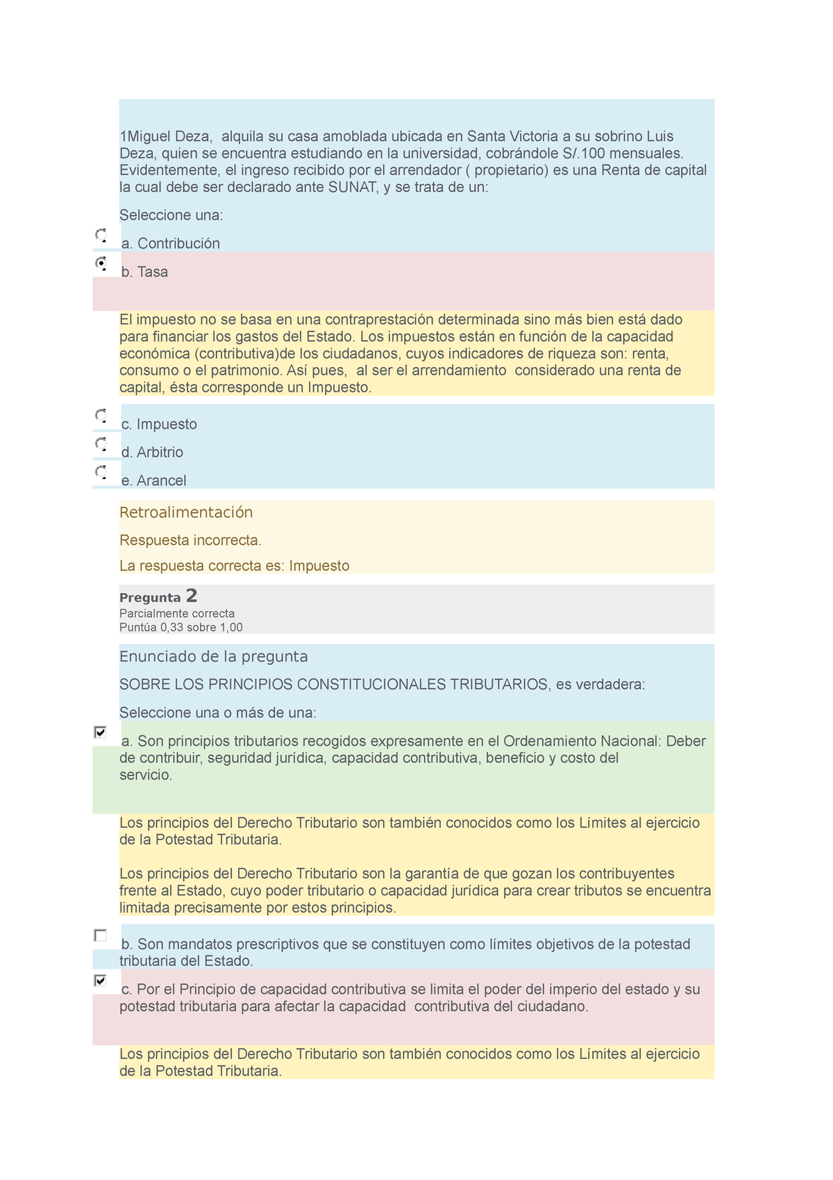 Examen Tributario - Autoevaluacion Resuelta - 1Miguel Deza, Alquila Su ...