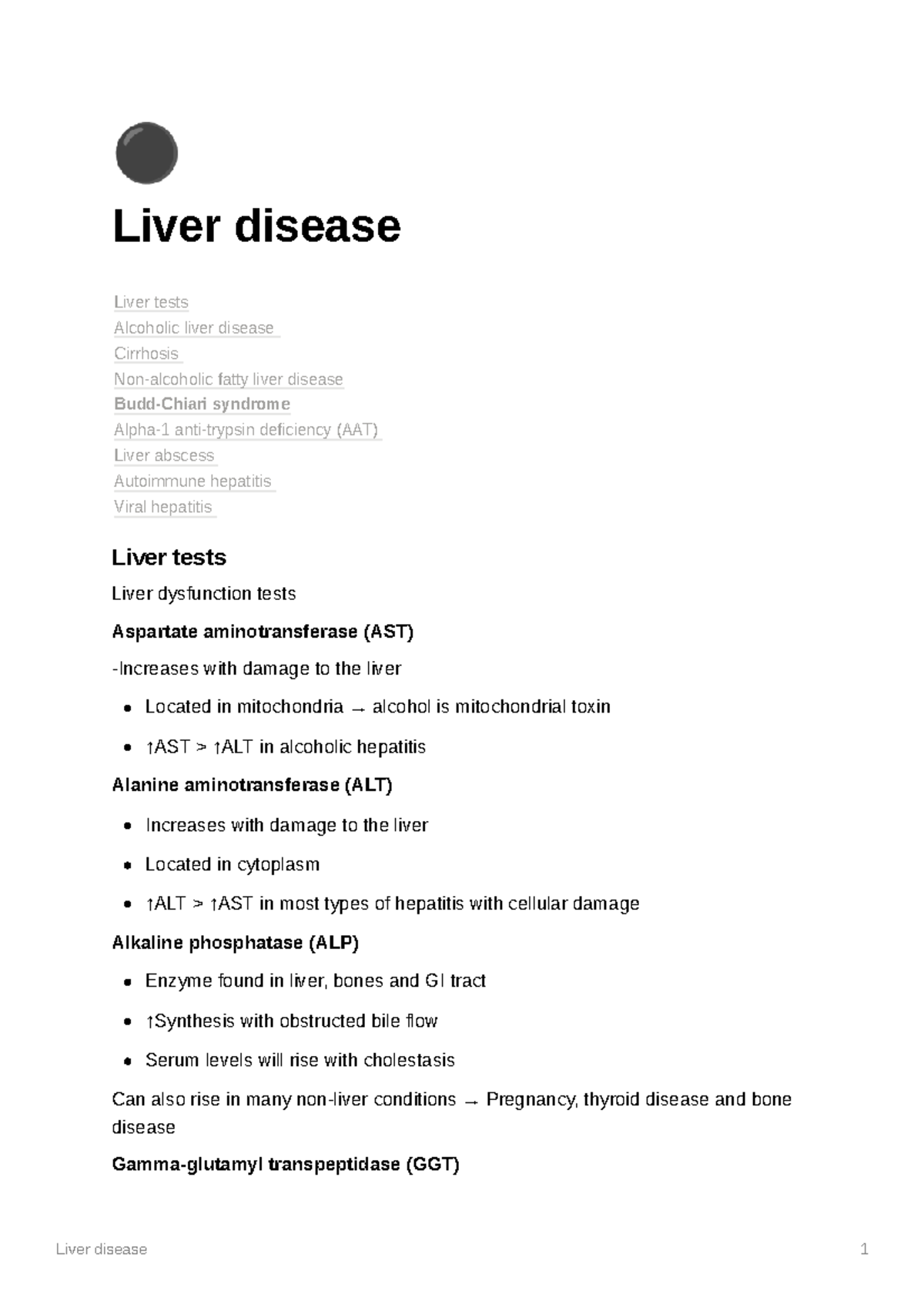 Liver Disease - All The Clinical Information Required For Medical ...