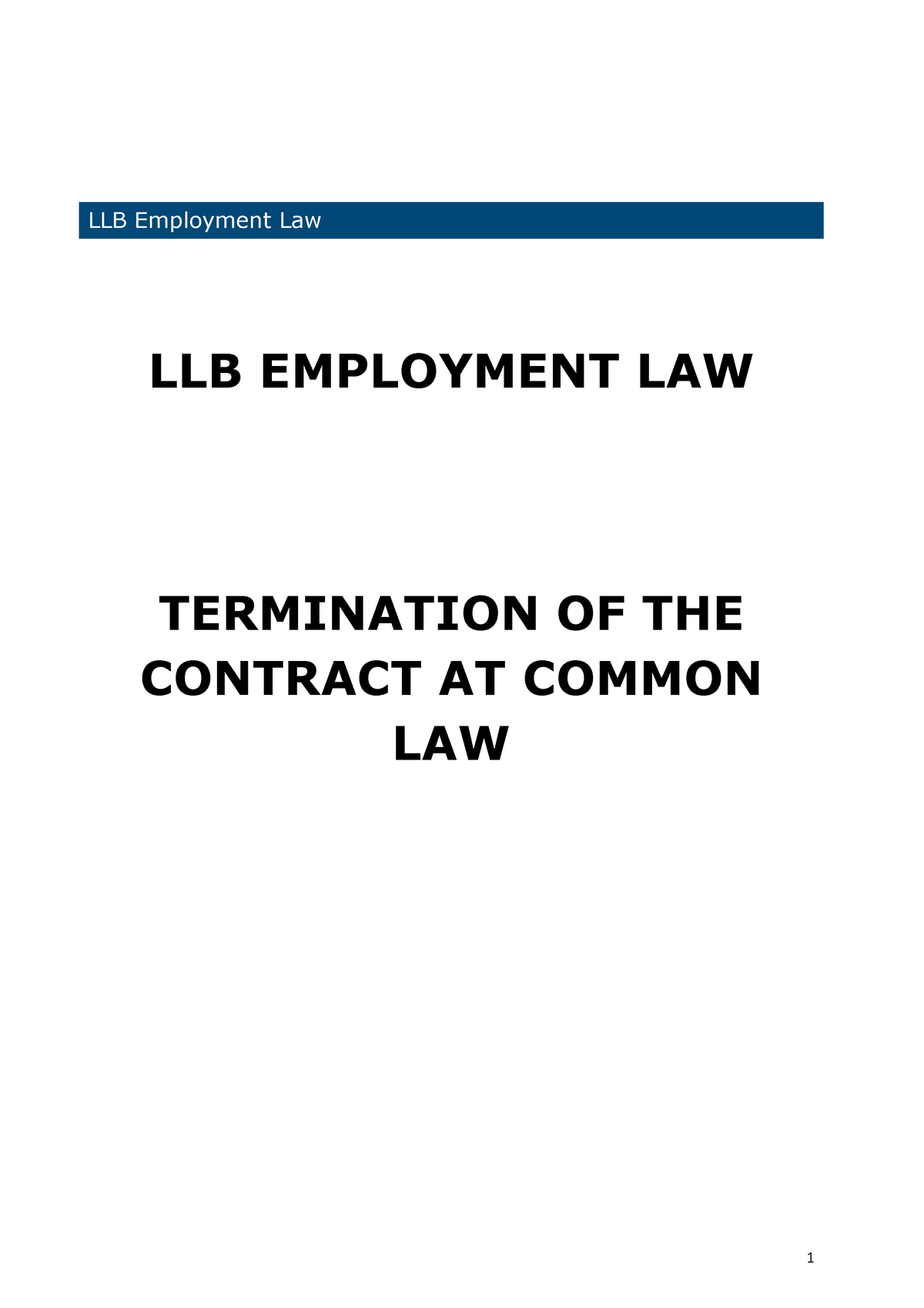 termination-of-the-contract-at-common-law-llb-employment-law-llb