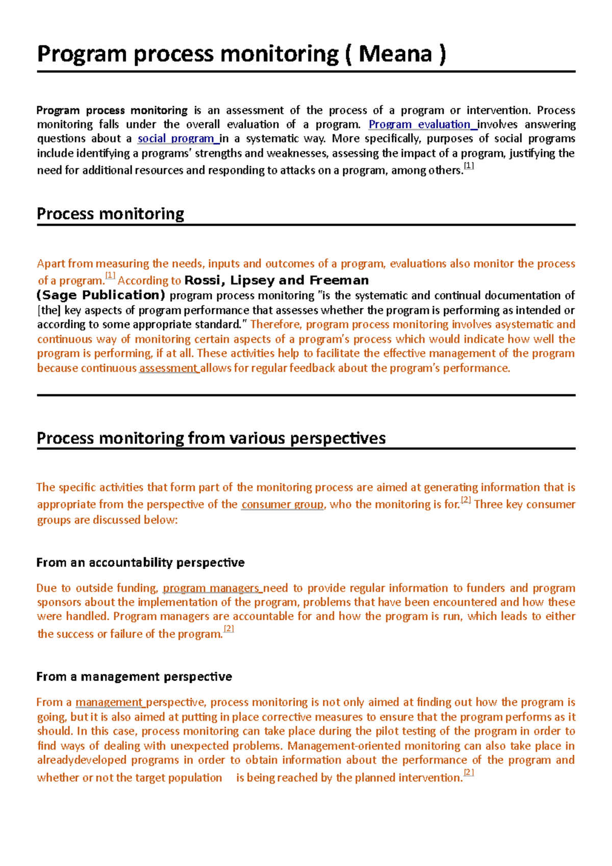 Program process monitoring - Process monitoring falls under the overall ...