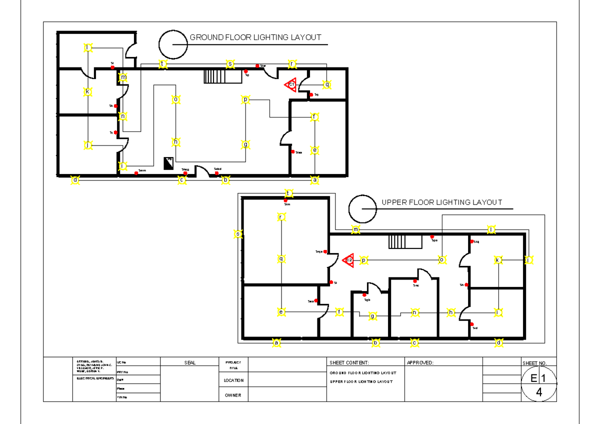 EE 315 PIT 1 - PIT - GROUND FLOOR LIGHTING LAYOUT UPPER FLOOR LIGHTING ...