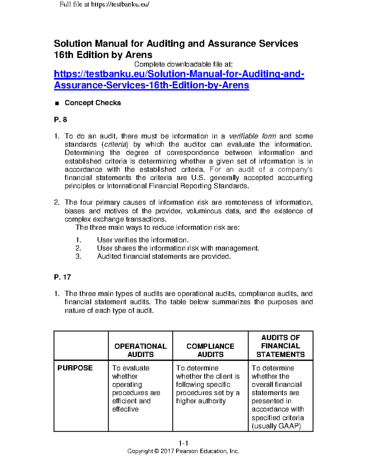 449810505 Solution Manual For Auditing And Assurance Services 16th