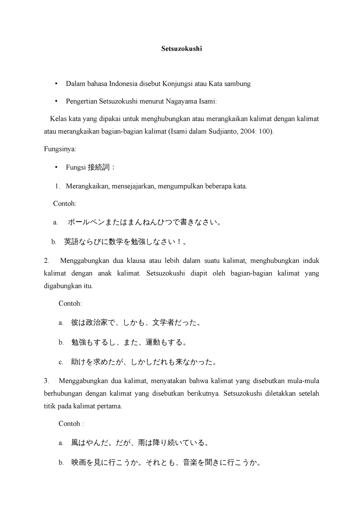 Materi Summaries Setsuzokushi - Setsuzokushi Dalam Bahasa Indonesia ...