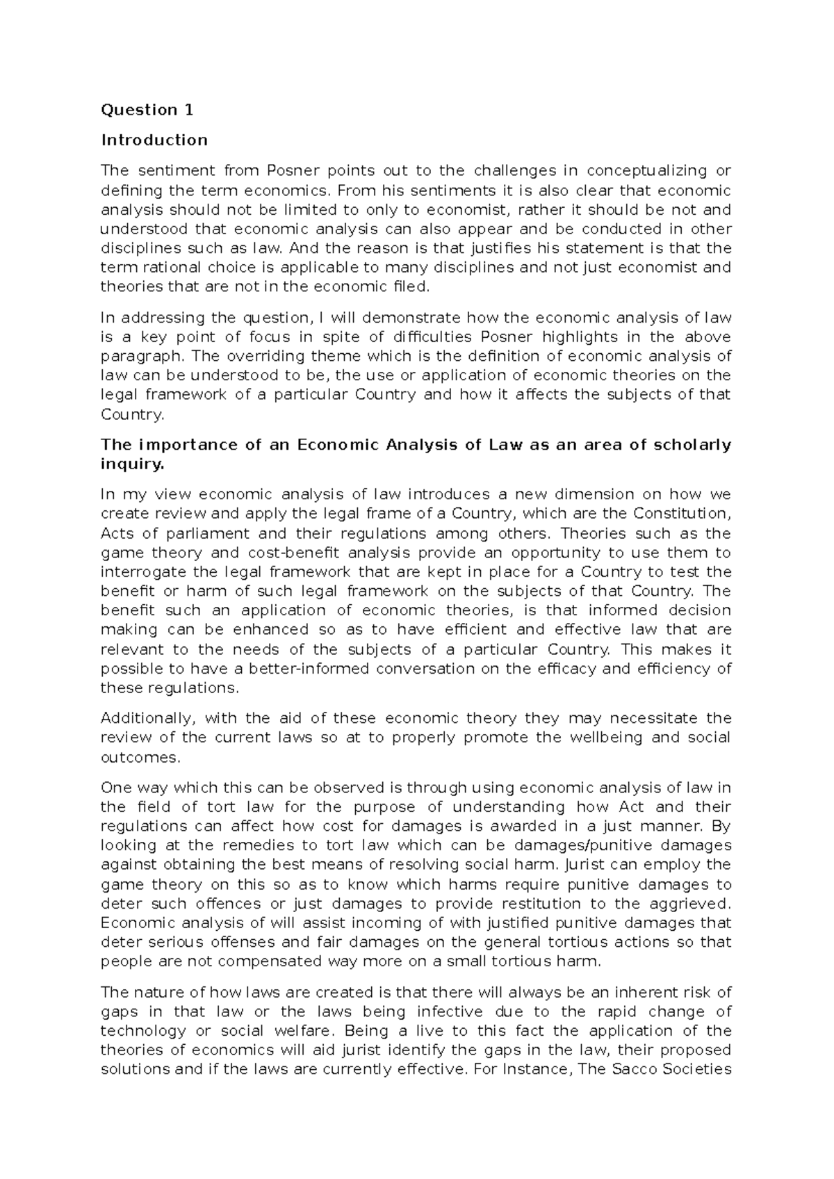 Question 1 L n E - Good notes for revision - Question 1 Introduction ...