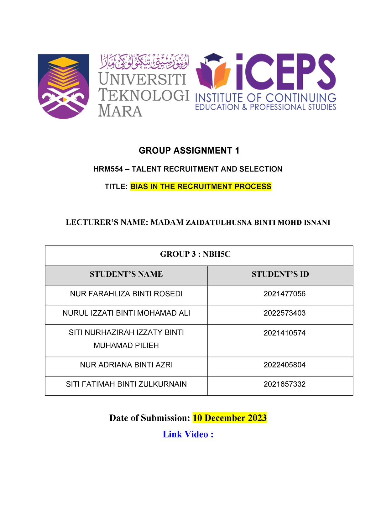 hrm554 group assignment