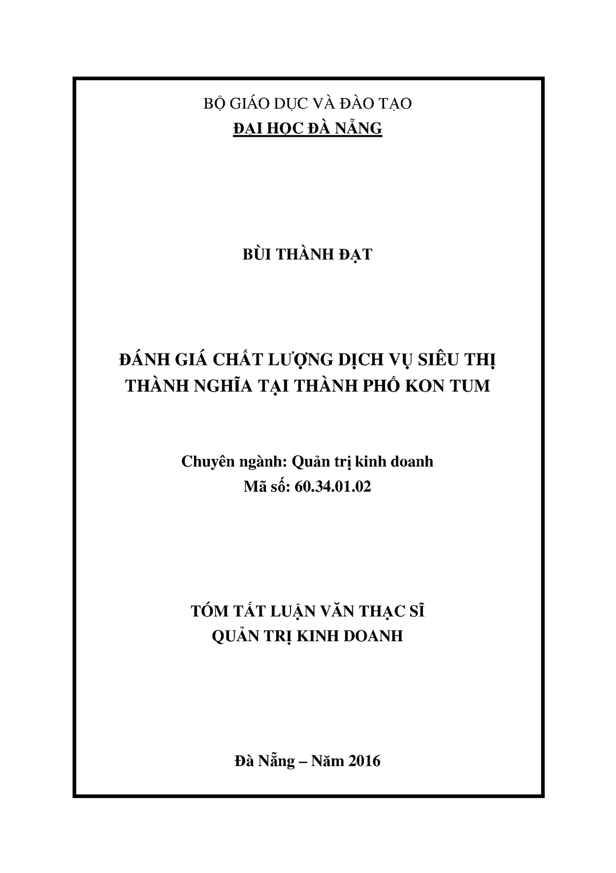 Bui Thanh Dat - Tài liệu nội bộ - BỘ GIÁO DỤC VÀ ðÀO TẠO ðẠI HỌC ðÀ ...