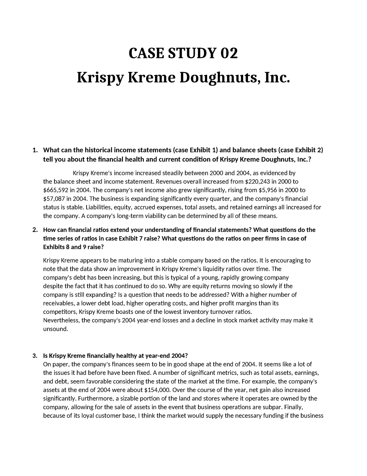 krispy kreme doughnuts case study strategic management