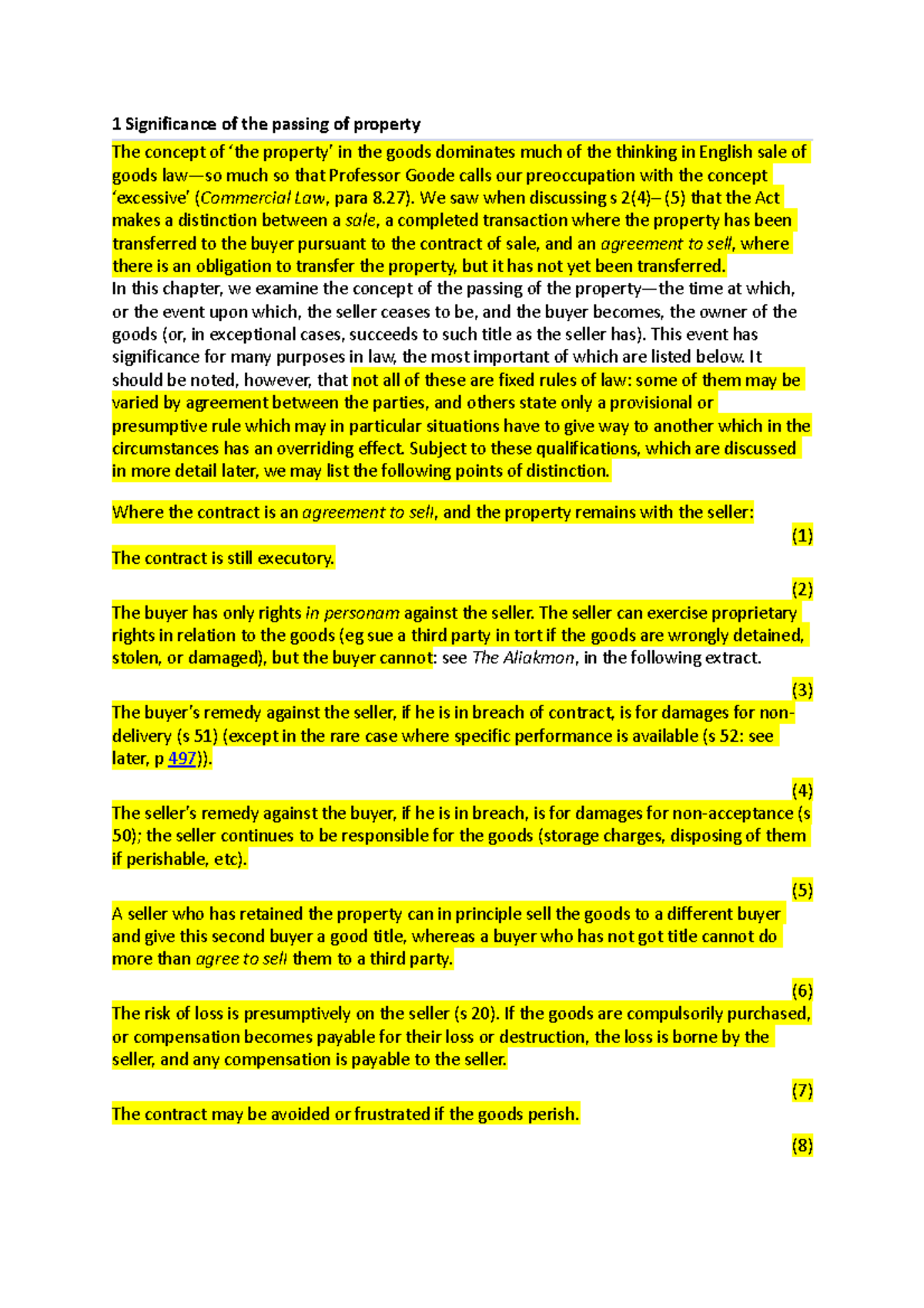 International Commercial Unit 3 - Reading - 1 Significance of the ...