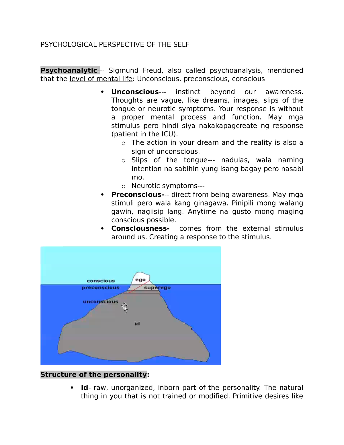 Psychological Perspective Of The Self - PSYCHOLOGICAL PERSPECTIVE OF ...