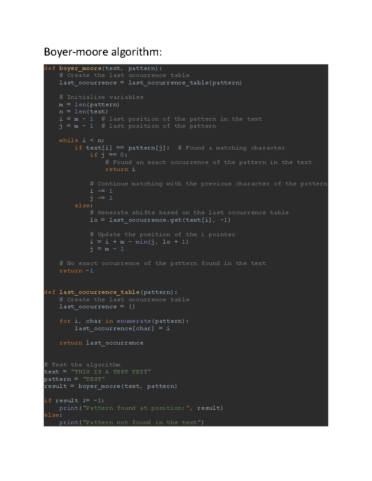 Thuật toán Boyer - Boyer-moore algorithm: def boyer_moore(text, pattern ...
