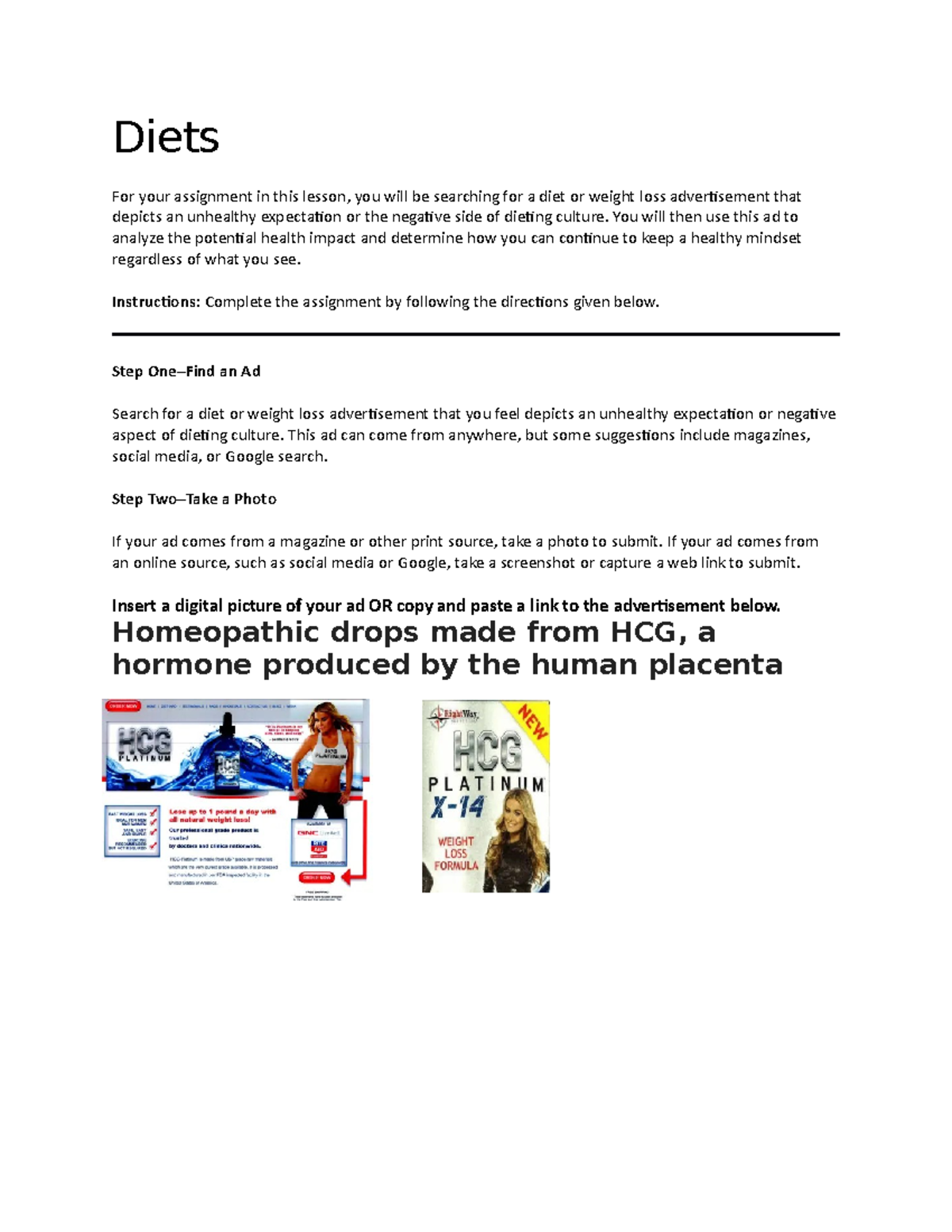 04 06 04 copy - i got 100 on it - Diets For your assignment in this ...