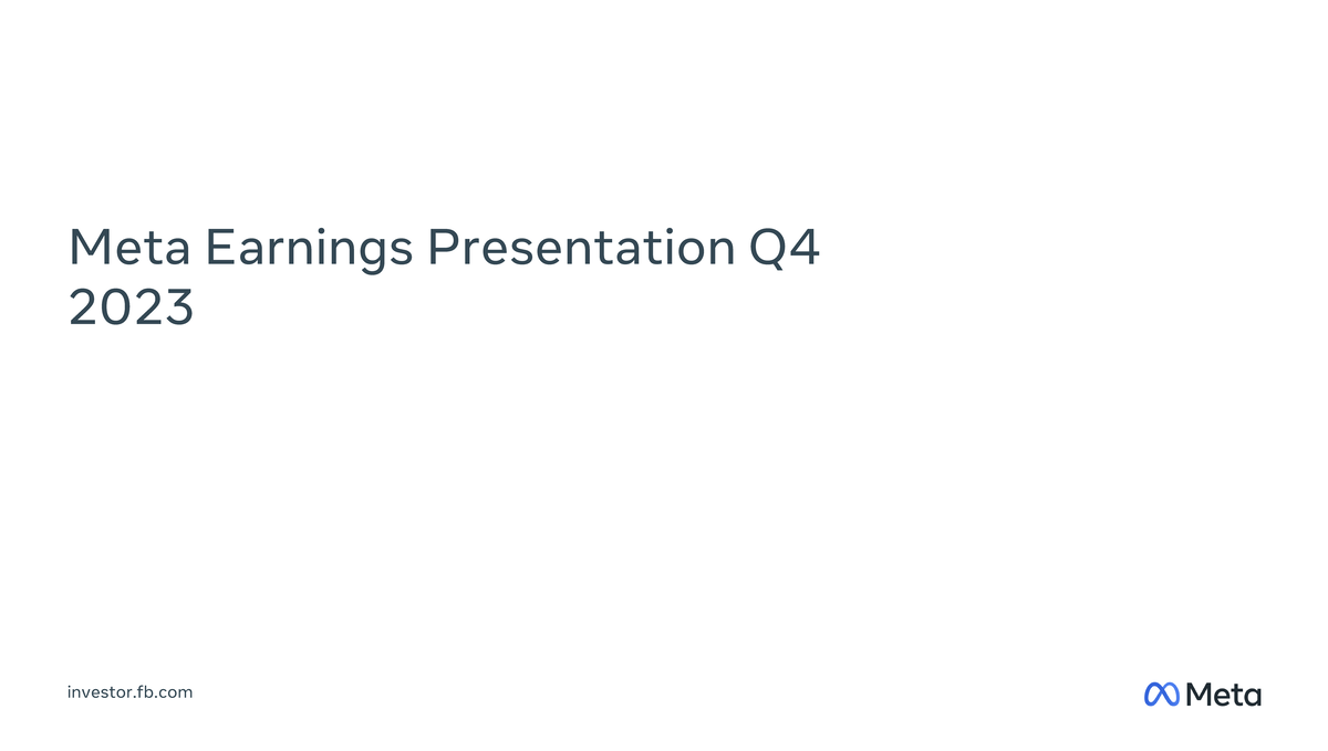 Earnings Presentation Q4 2023 Meta Earnings Presentation Q 2023